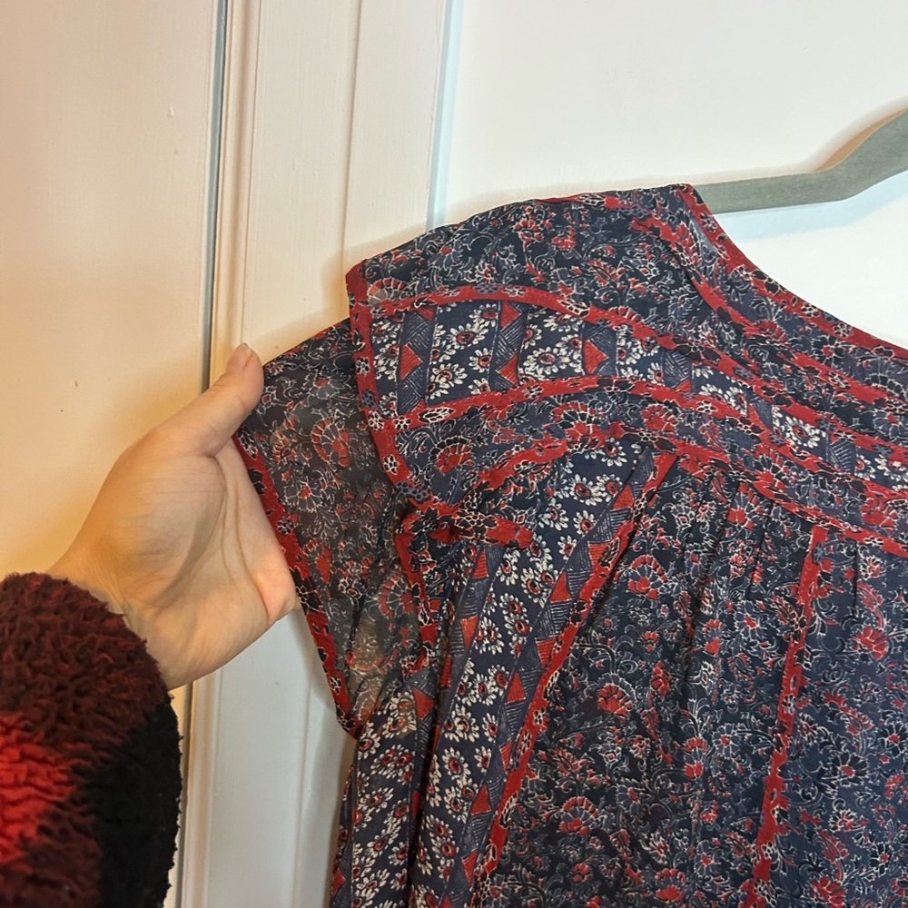 Ulla Johnson Red and Black Floral Blouse - Picture 5 of 5